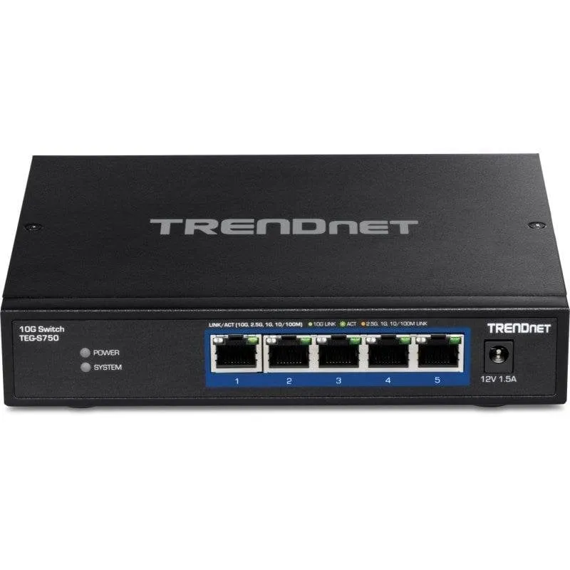 Switch Trendnet TEG-S750 Ethernet 10G 5 Porte Senza Ventola Metallico - immagine 1
