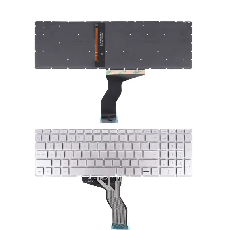 Tastiera per laptop HP Pavilion 15-bs, retroilluminata, argento - immagine 1