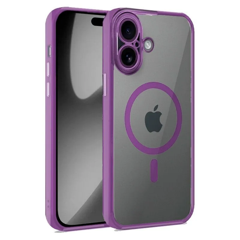 Custodia magnetica per iPhone 17 con bordo viola - immagine 1