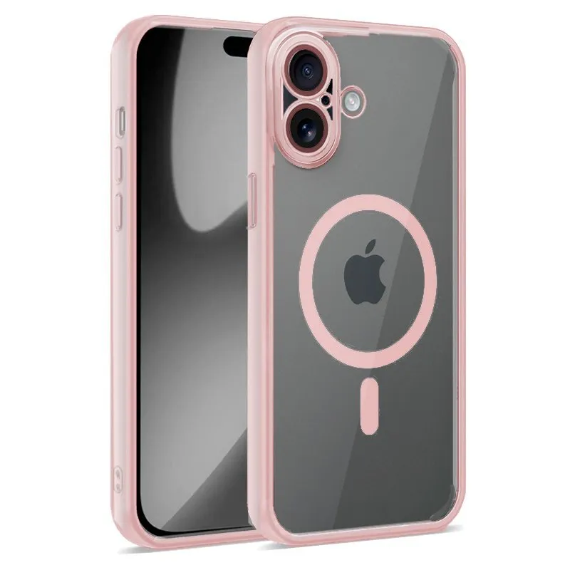 Custodia fantastica per iPhone 17 con bordo magnetico rosa - immagine 1