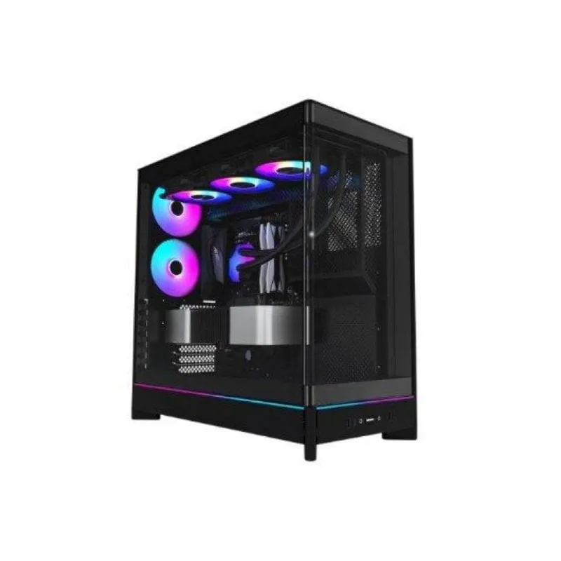 Torre ATX Montech HS02 PRO Black, Mid-Tower, Vetro temperato, RGB, ATX/Micro-ATX/Mini-ITX, 2x 120 mm posteriori, USB-C - immagine 1