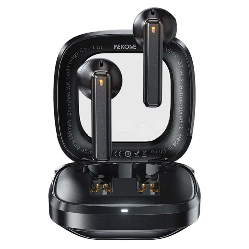 Auricolari Wekome WK-VB09 True Wireless Bluetooth 5.3 Circumaurali Neri - immagine 1