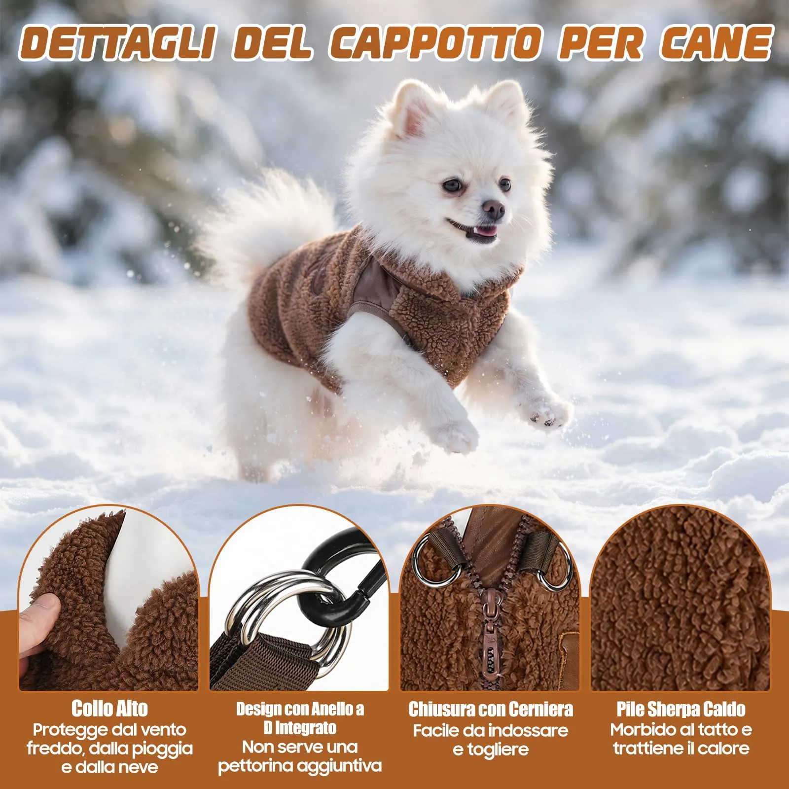 DoggieKit Cappotto Cane Invernale Cappotto per Cani con Fodera in Pile - immagine 3
