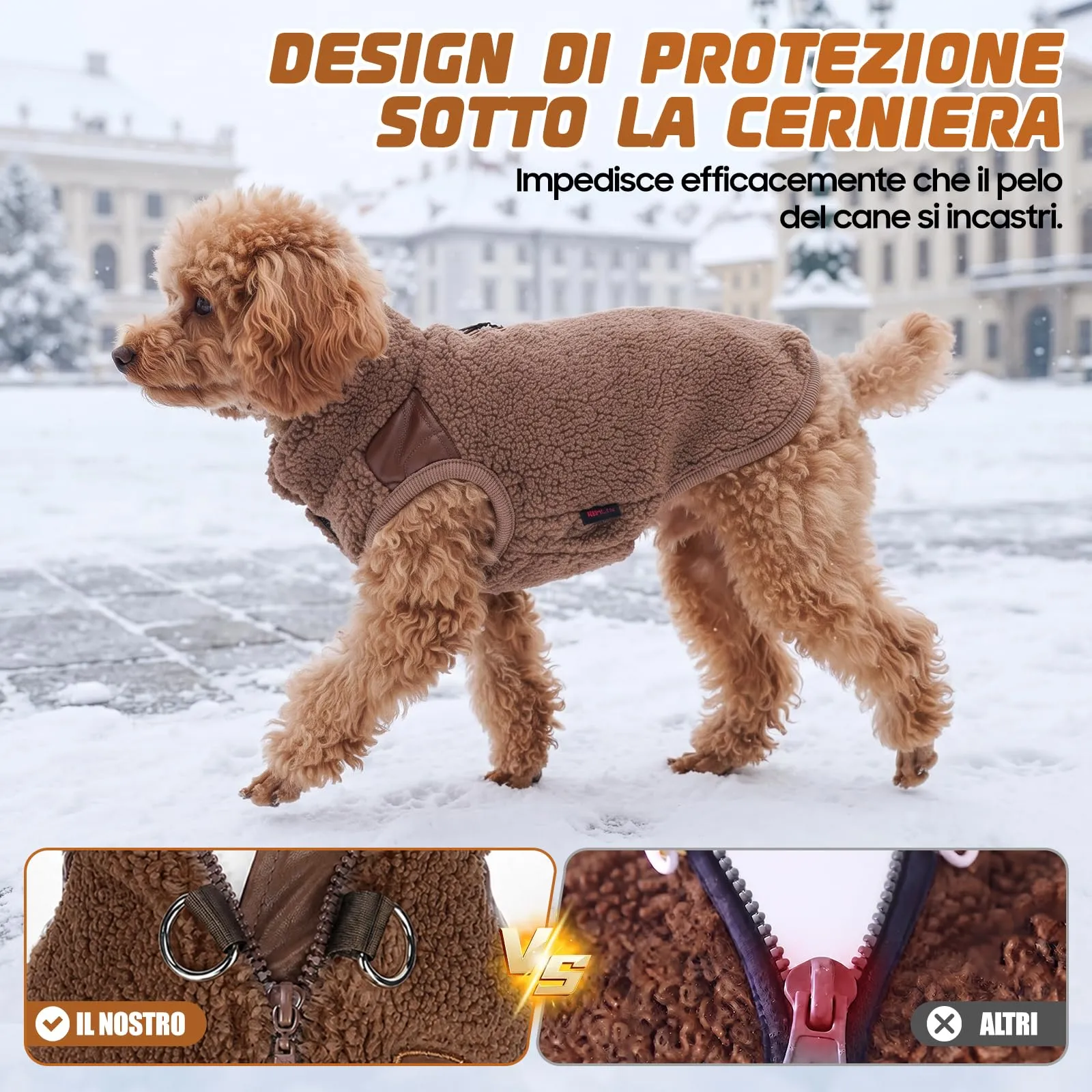 DoggieKit Cappotto Cane Invernale Cappotto per Cani con Fodera in Pile - immagine 4