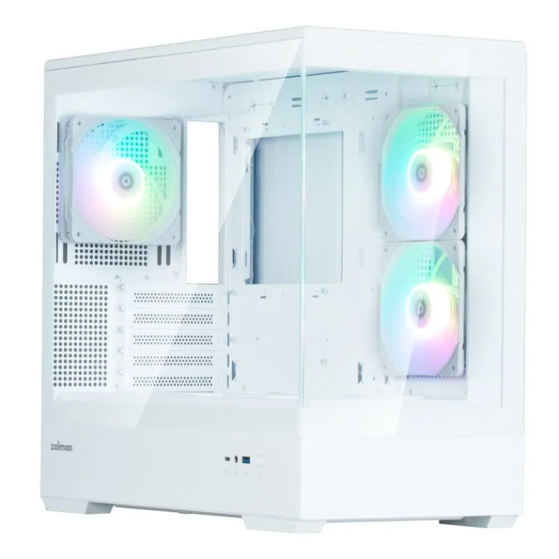 Zalman P30 V2 Matx Box 3xvent 120mm Argb 2xusb 3.0 Bianco Senza Sorgente - immagine 1