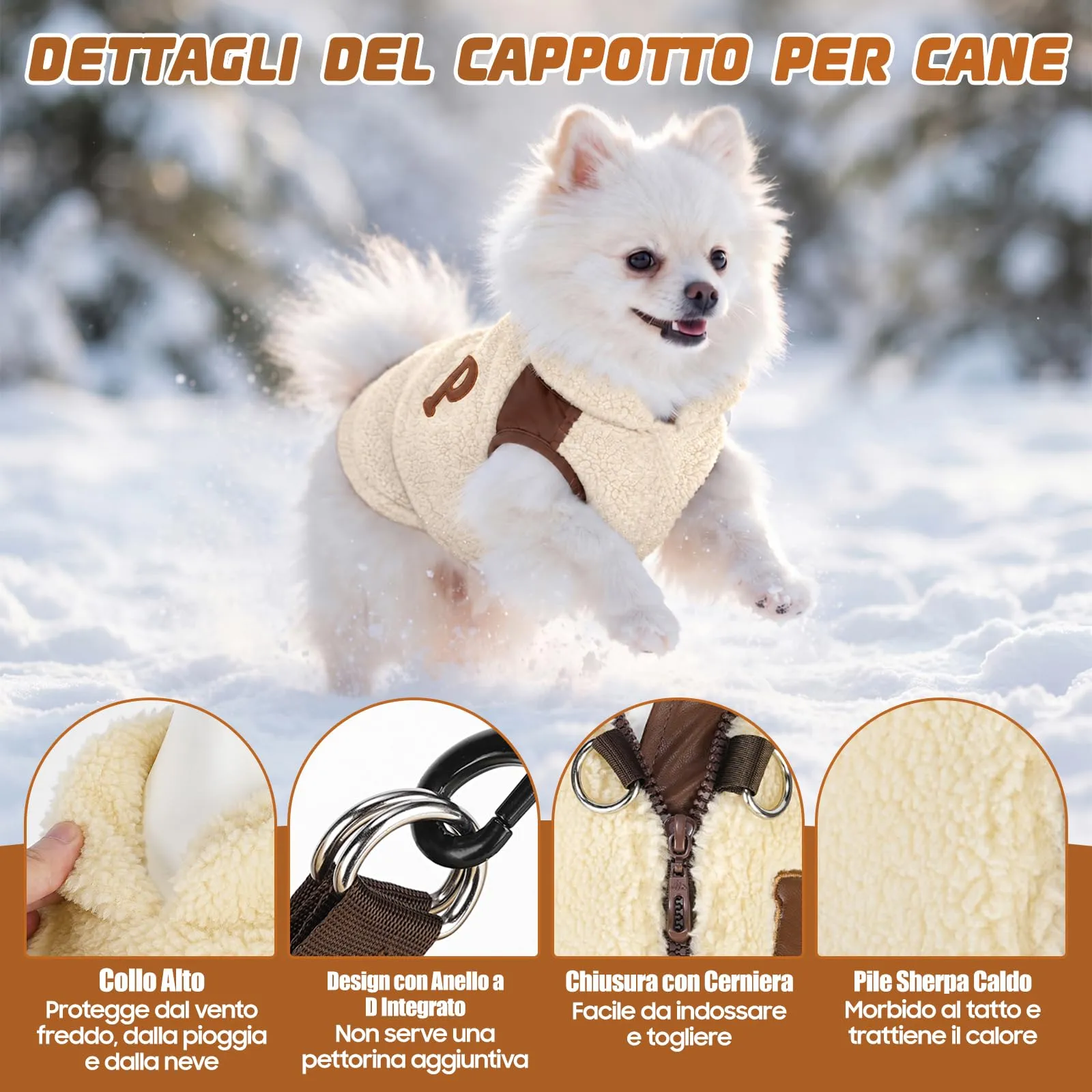 DoggieKit Cappotto Cane Invernale Cappotto per Cani con Fodera in Pile - immagine 3