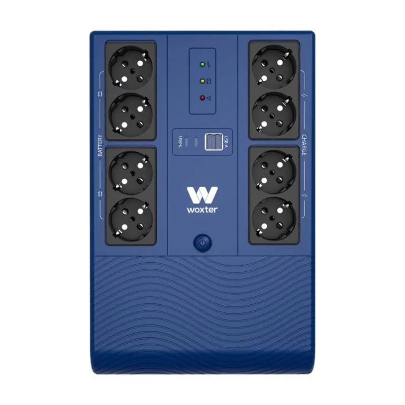 Sai Woxter 800VA Batteria Piombo 12V 7Ah Backup Rapido 4 Schuko USB Display LED - immagine 1