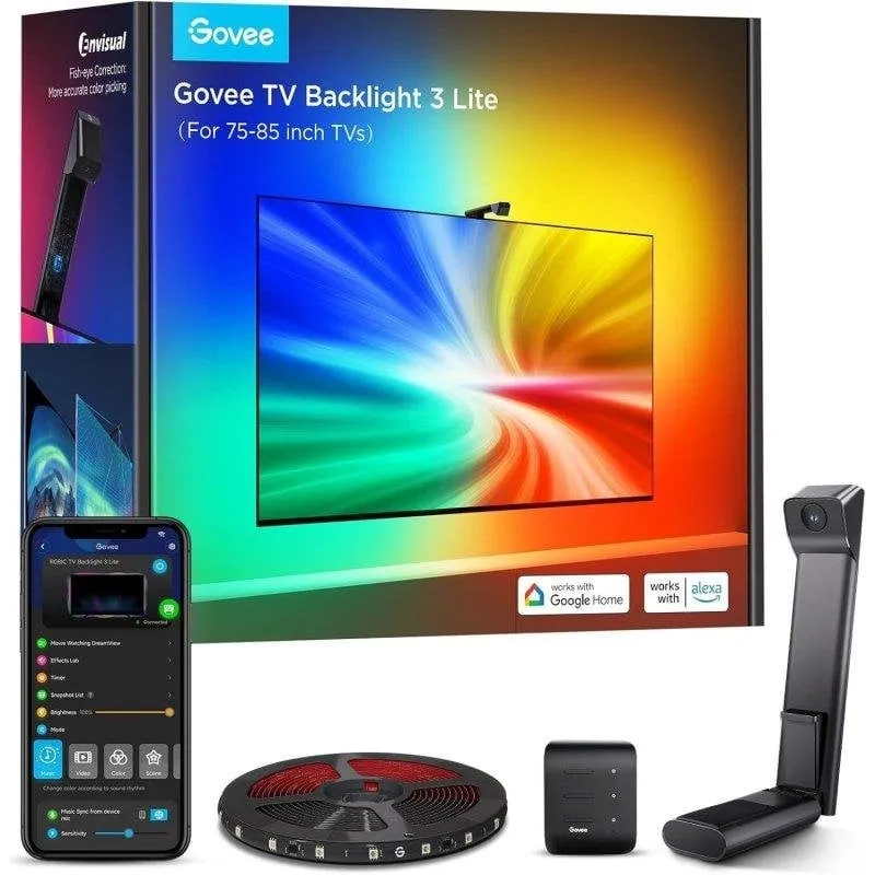 Luce da parete intelligente Govee H6099 Wi-Fi Bluetooth RGB 5 m nera - immagine 1