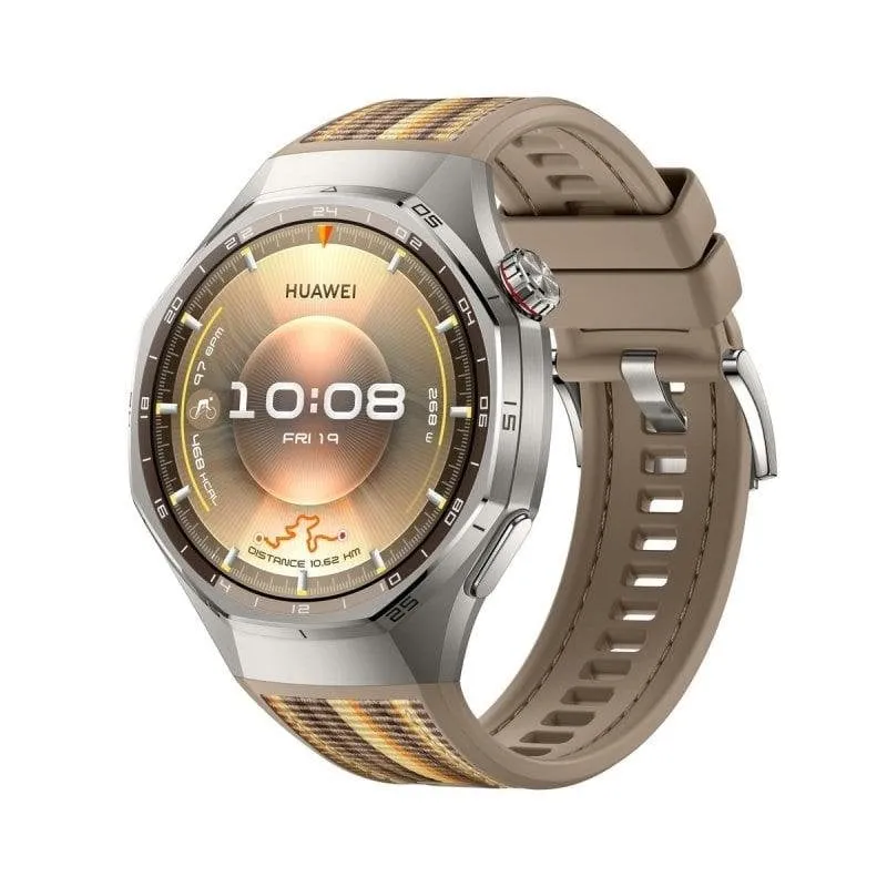 Huawei Watch GT6 Pro Bluetooth GPS NFC 46mm AMOLED Titanio Cinturino Marrone Resistenza Acqua 5ATM+IP68 - immagine 1