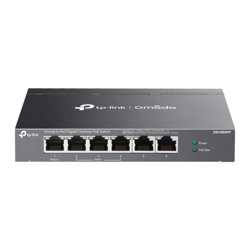 Switch TP-Link Omada DS106GPP 6 Porte Gigabit Ethernet PoE No Gestito - immagine 1