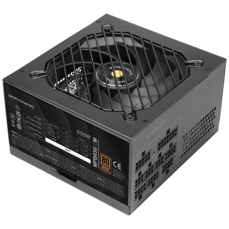 Mars Gaming Mpb650sim Alimentatore modulare ATX 650w 7 anni di garanzia 80plus bronzo nero - immagine 1