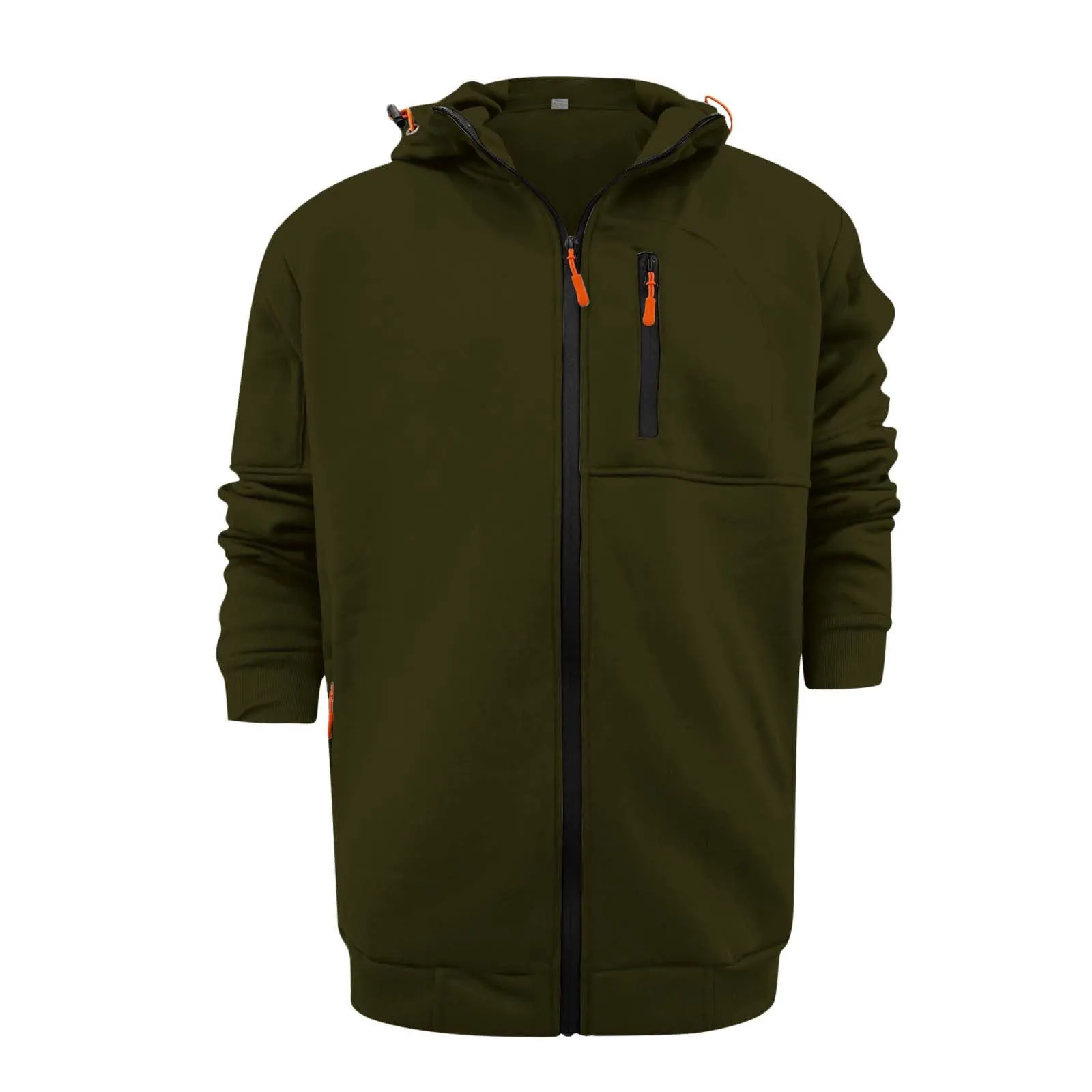 Felpa Uomo Con Cappuccio&Zip Felpe Lavoro Abbigliamento Invernale/Autunno - immagine 2
