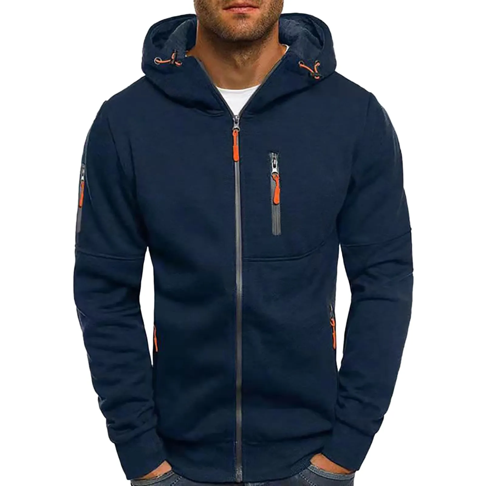 Felpa Uomo Con Cappuccio&Zip Felpe Lavoro Abbigliamento Invernale/Autunno - immagine 1