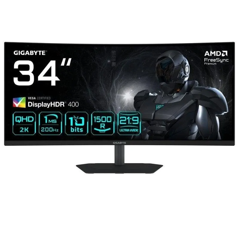 Monitor PC Gigabyte G34WQC2 34" UltraWide Quad HD 200Hz VA Curvo FreeSync Premium 1ms - immagine 1