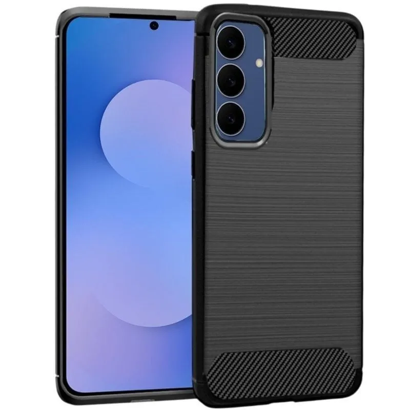 Funda per smartphone Cool S25 FE Effetto Carbonio TPU Nera Antiurto per Samsung Galaxy S25 FE - immagine 1
