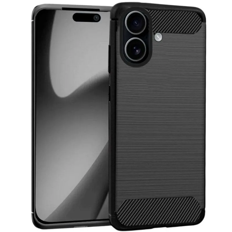 Funda per cellulare Cool TPU Nero Effetto Carbone Antiurto Air Cushion per iPhone 17 - immagine 1