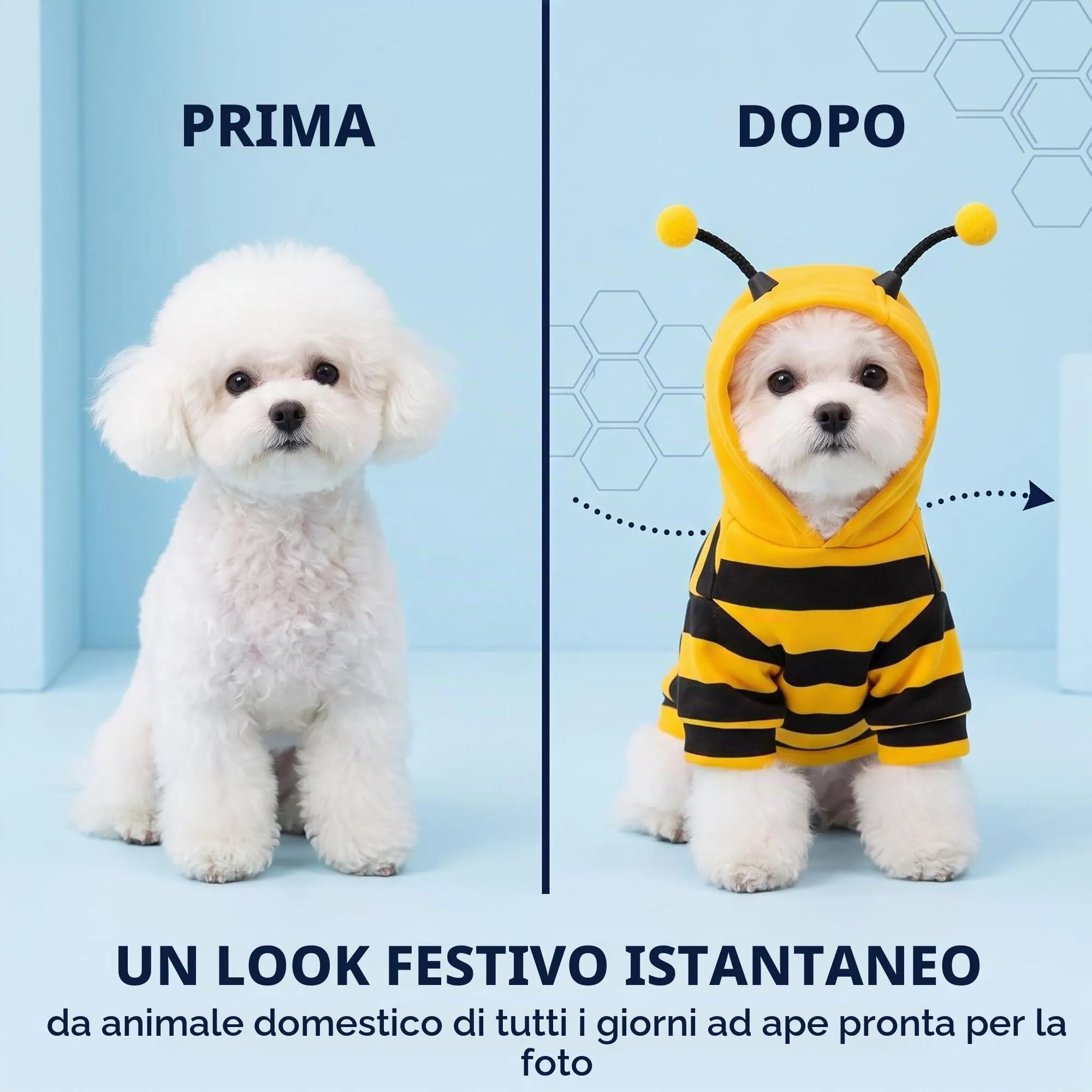 IMLDUY Costume Ape per Gatto e Cani Piccola Taglia, Vestiti Halloween Gatto con Cappuccio, Felpa Morbida per Animali Domestici 2-4kg, Travestimento Divertente per Feste e Natale - immagine 4