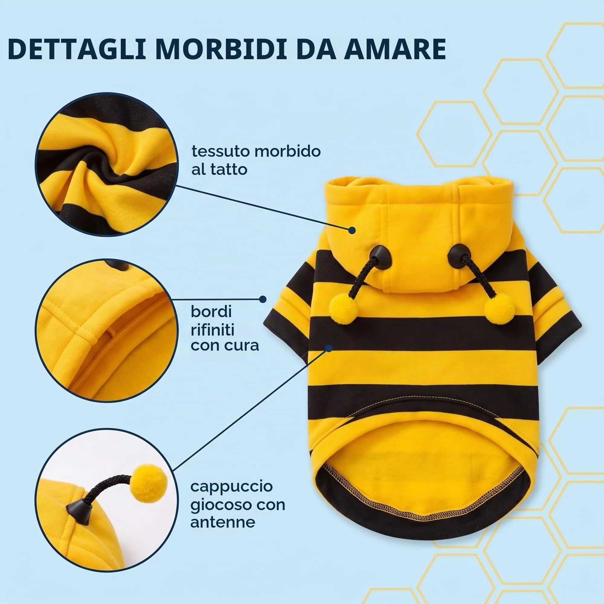 IMLDUY Costume Ape per Gatto e Cani Piccola Taglia, Vestiti Halloween Gatto con Cappuccio, Felpa Morbida per Animali Domestici 2-4kg, Travestimento Divertente per Feste e Natale - immagine 5