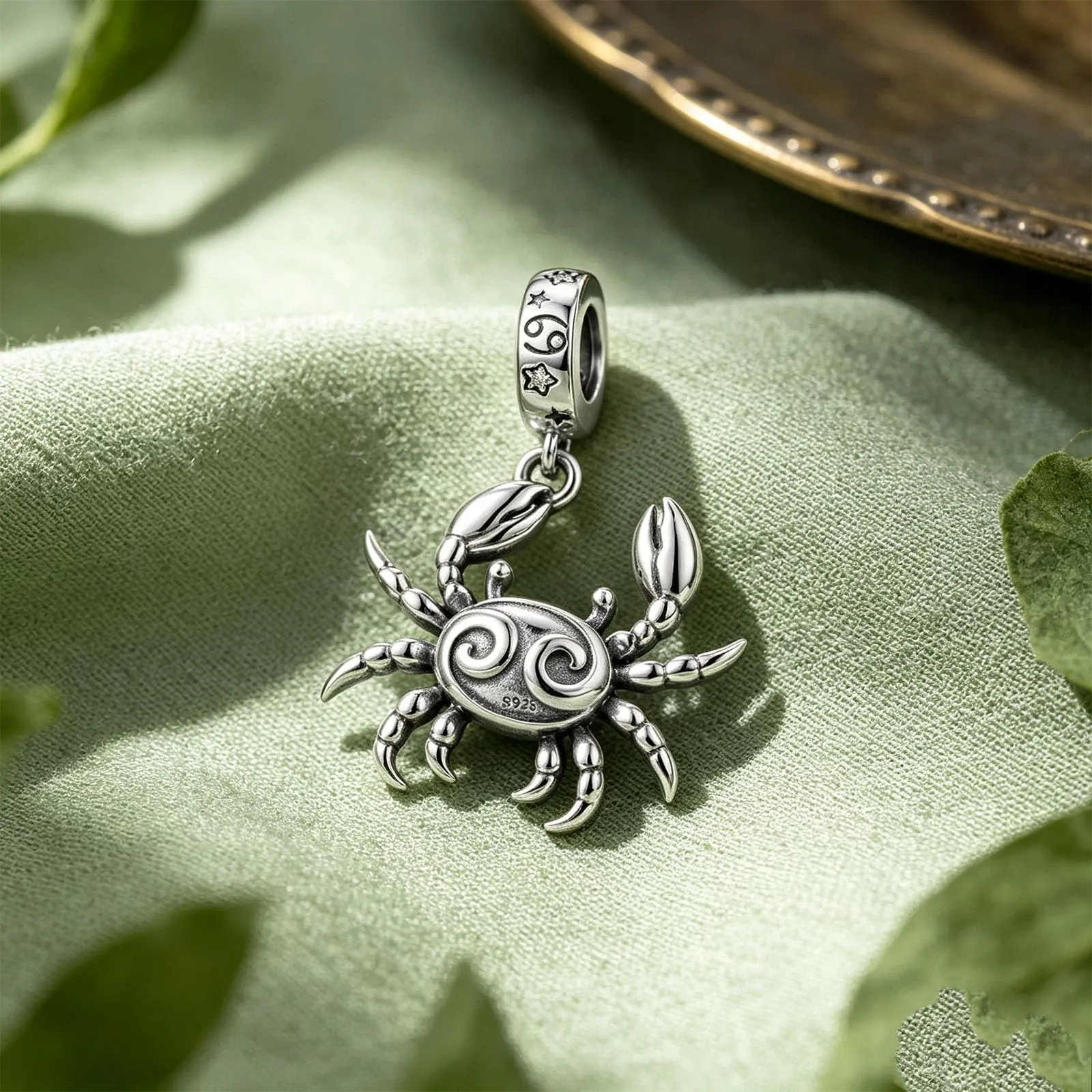 ROMANTICWORK Argento Sterling 925 koala/maialino/gatto/colibrari/bovino/manzo/leone/volpe/scimmia/teschio/tigre/panda rosso per braccialetti animali gioielli da donna, 13*8mm, Argento sterling, Non - immagine 2
