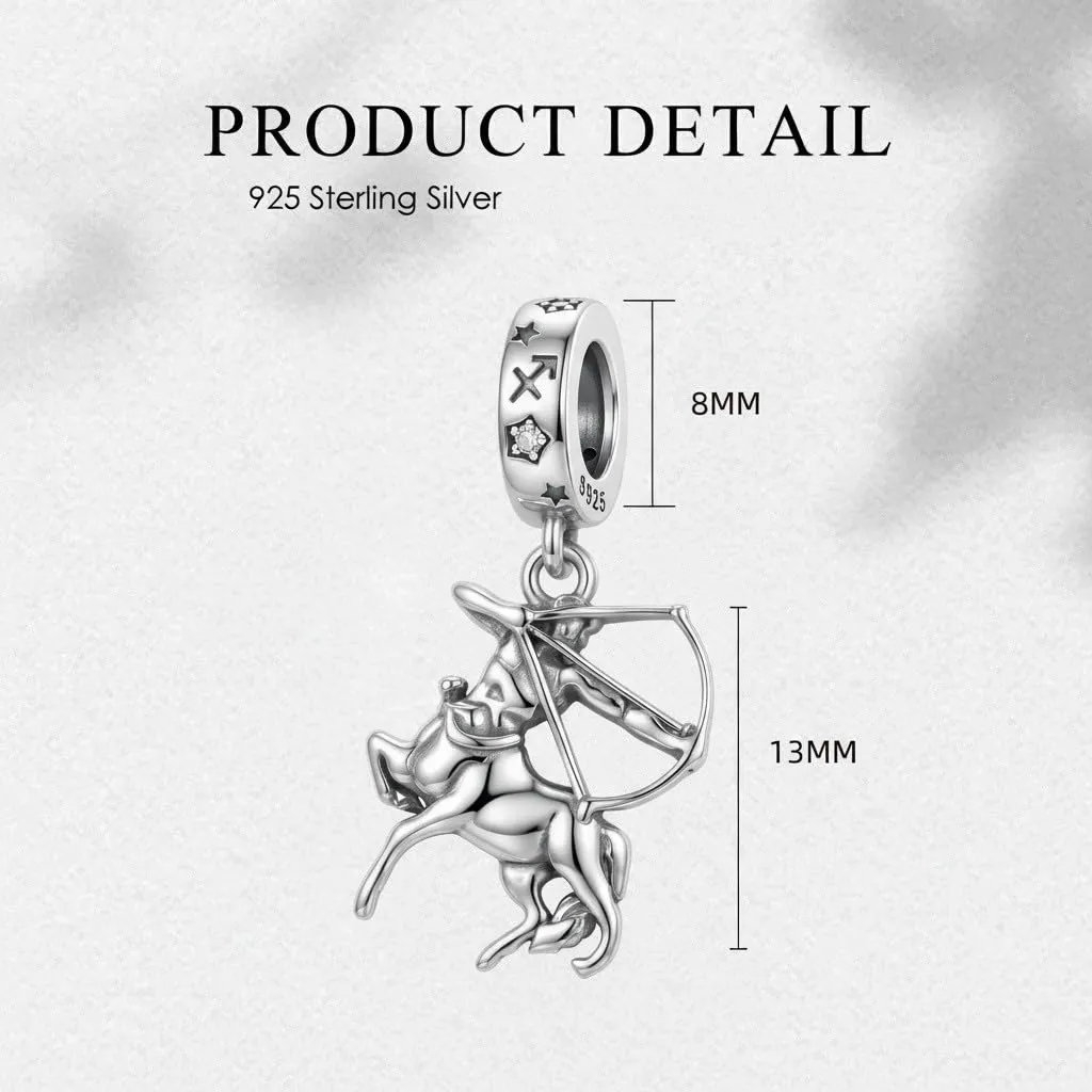 ROMANTICWORK In argento sterling 925 koala/maiale/gatto/colibrì/biglietto Highland/leone/volpe/scimmia/teschio-mano/tigre/panda rosso per braccialetti gioielli animali per donne, 13*8mm, Argento - immagine 5