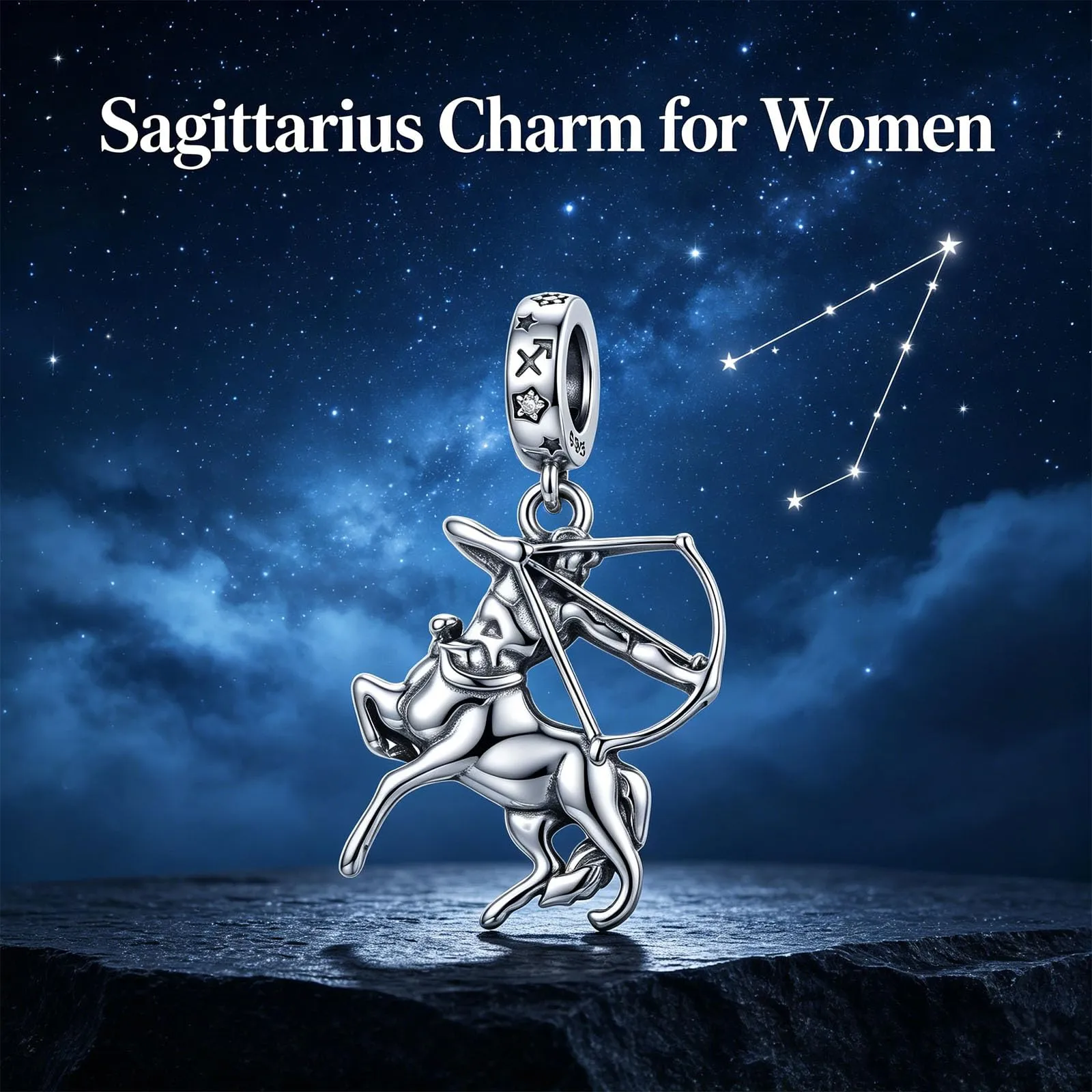 ROMANTICWORK In argento sterling 925 koala/maiale/gatto/colibrì/biglietto Highland/leone/volpe/scimmia/teschio-mano/tigre/panda rosso per braccialetti gioielli animali per donne, 13*8mm, Argento - immagine 6