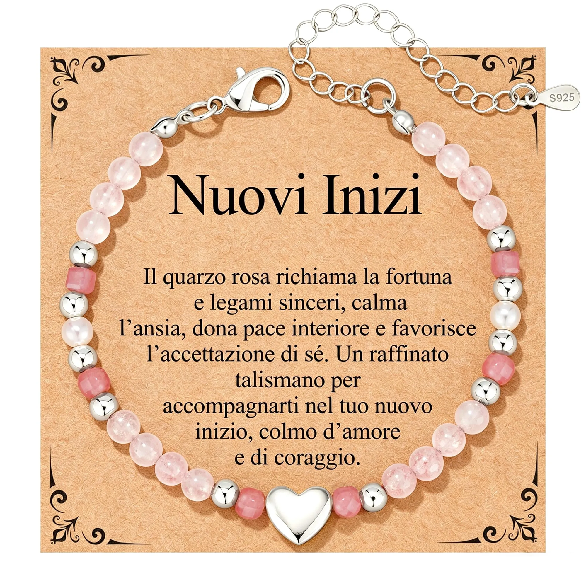 Rajputana Bracciale Donna Pietre Naturaliper Cristallo Regalo Compleanno - immagine 1