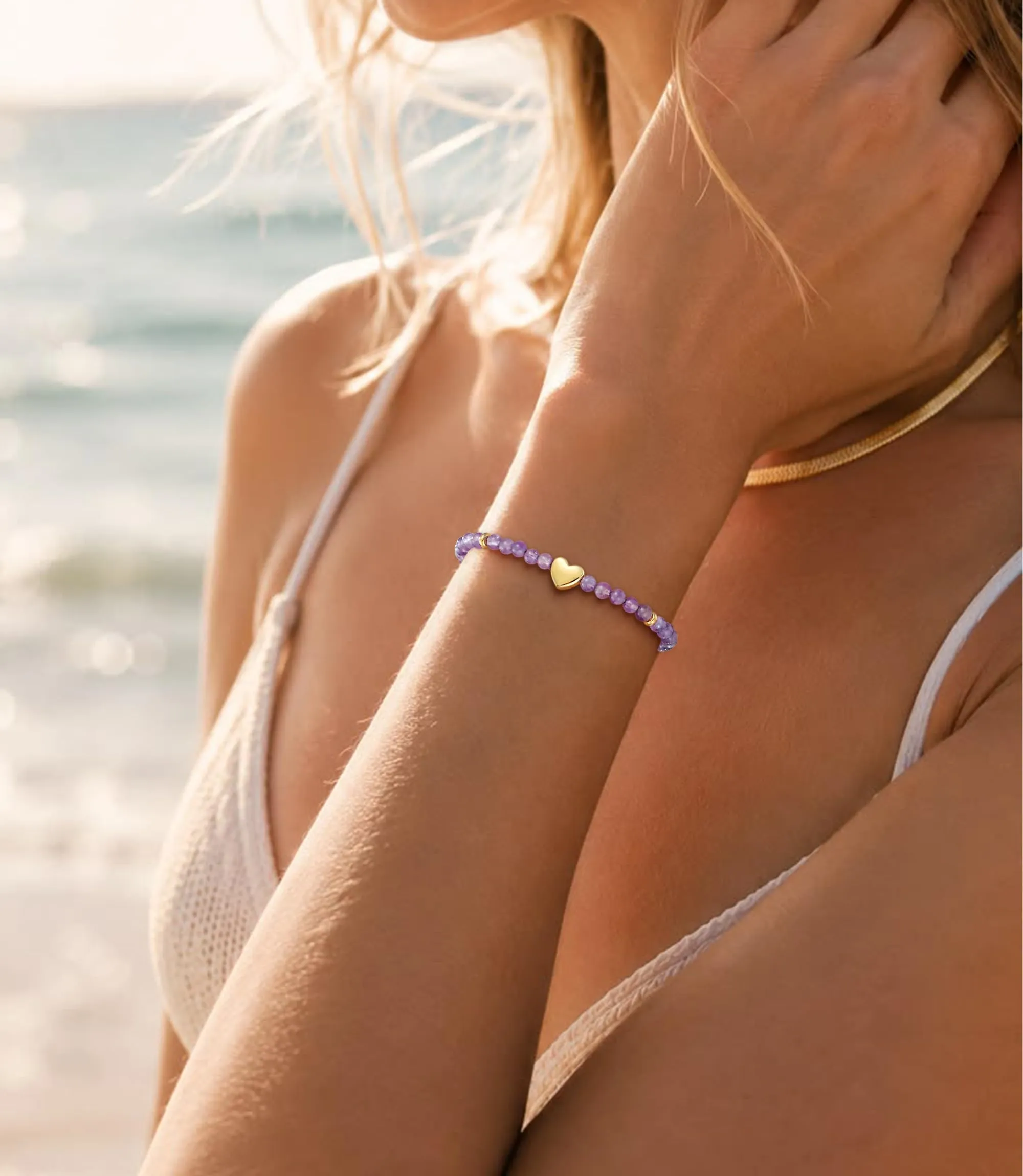 Rajputana Bracciale Donna Pietre Naturaliper Cristallo Regalo Compleanno - immagine 5