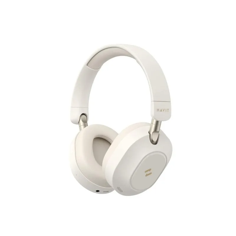 Cuffie Havit 6939119081430 wireless Bluetooth per uso quotidiano con cancellazione del rumore, beige - immagine 1