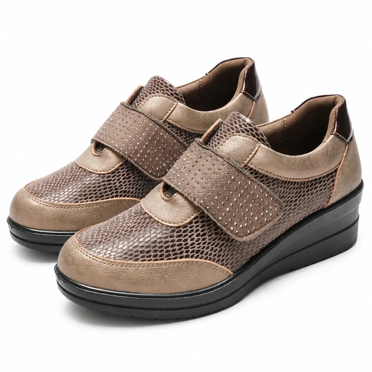 CLEIKS Scarpe Senza Lacci Donna Mocassini Slip On Casual Confortevoli Impermeabili (Cachi, 38 EU, CWCL265158-8) - immagine 1