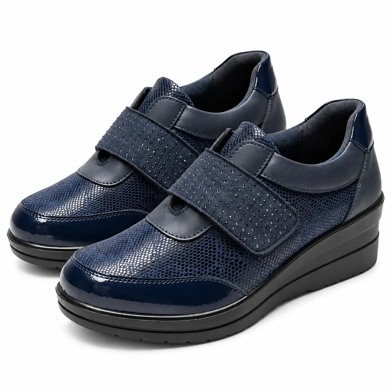 CLEIKS Scarpe Senza Lacci Donna Mocassini Slip On Casual Confortevoli Impermeabili (Blu Scuro, 38 EU, CWCL265158-3) - immagine 1
