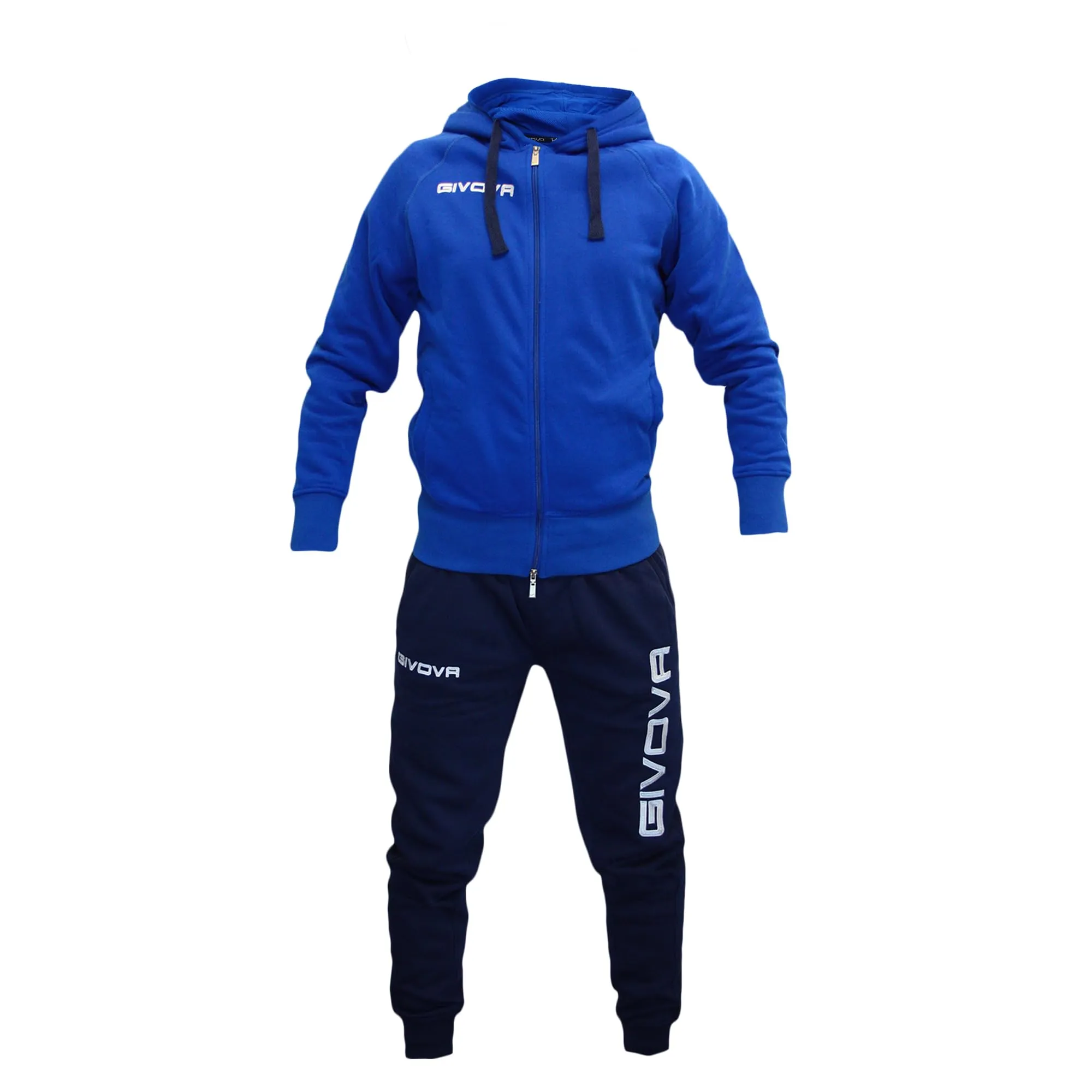 Perseo Sport Tuta Uomo Cotone Felpato Cappuccio Modello PSLF33-21 (IT, Testo, S, Regular, Regular, Azzurro/Blu) - immagine 1