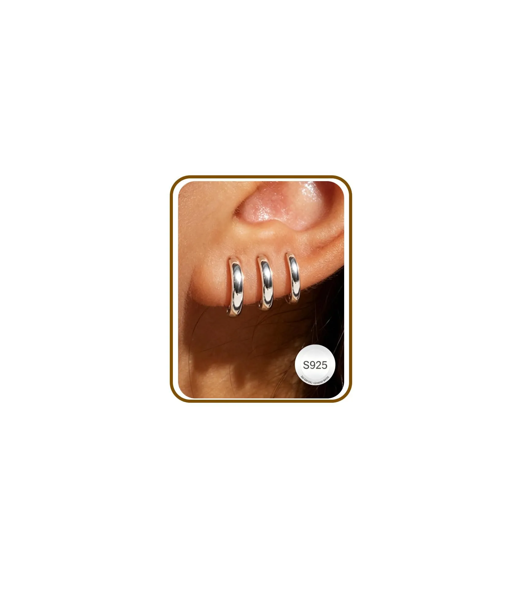 3 Paia Orecchini Donna Argento Anallergici Set Orecchini Cerchio Piccoli - immagine 1