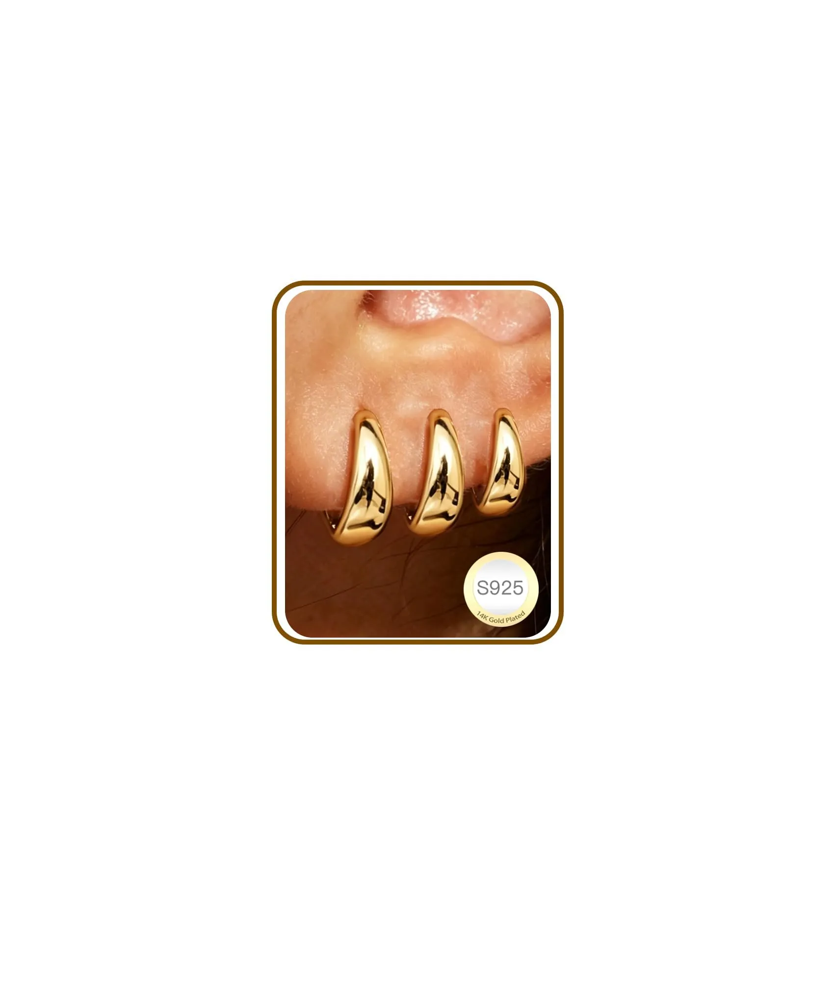 3 Paia Orecchini Donna Oro Anallergici Set Orecchini Cerchio Piccoli - immagine 1