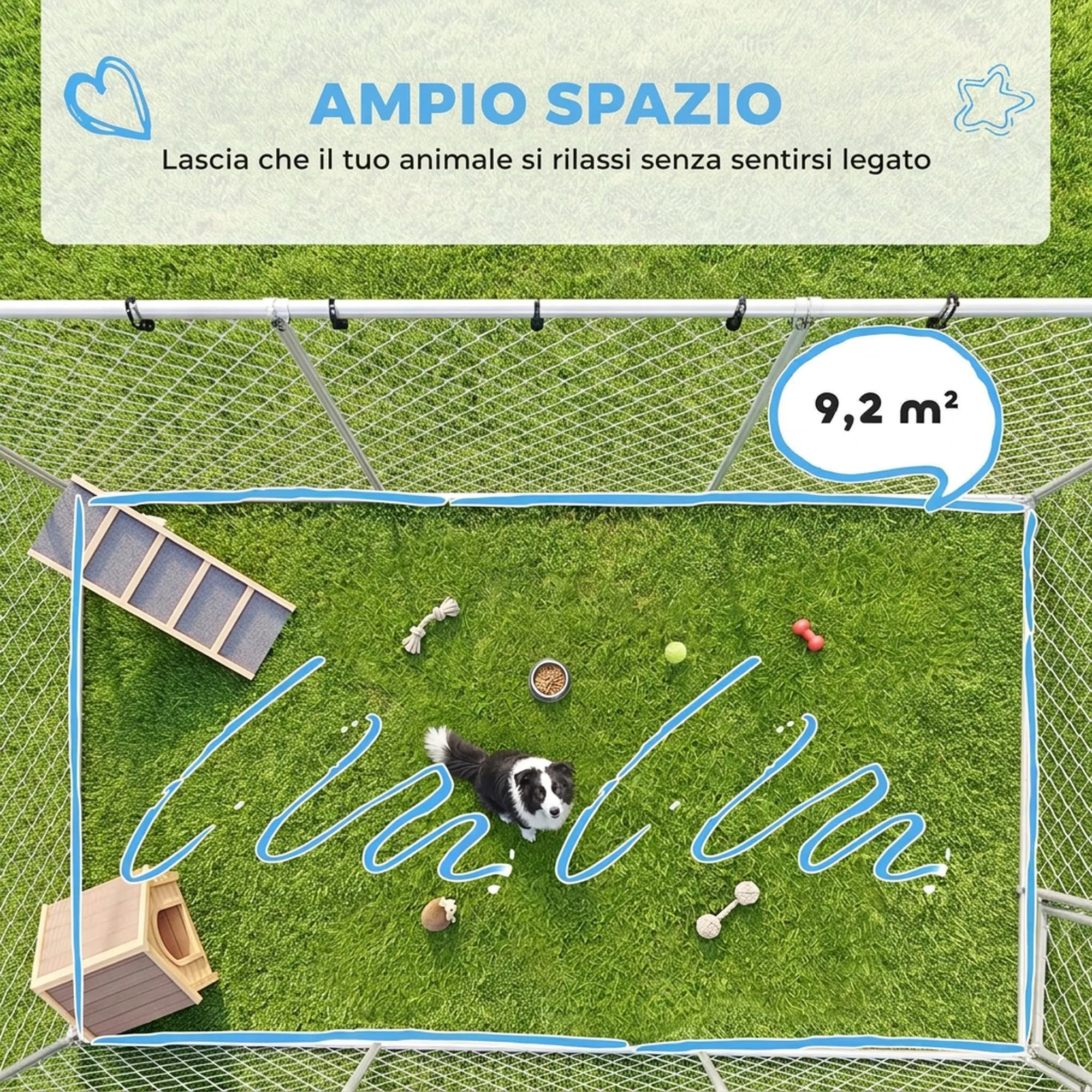 PawHut Kennel Gabbia per Cani da Esterno, 400x230x150 cm, Argento - immagine 4