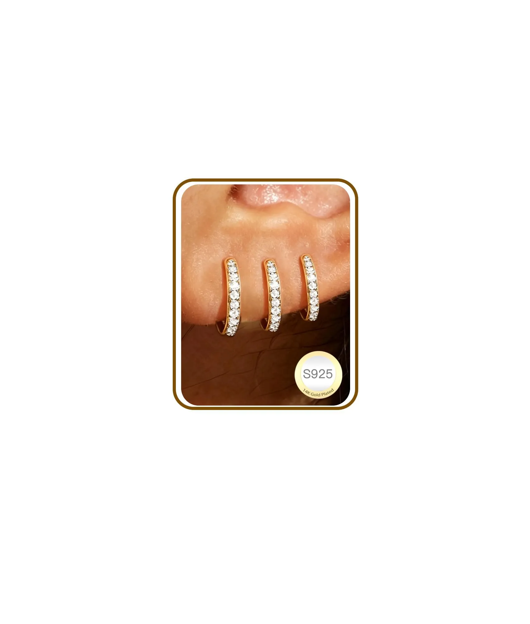 3 Paia Orecchini Donna Oro Anallergici Set Orecchini Cerchio Piccoli - immagine 1