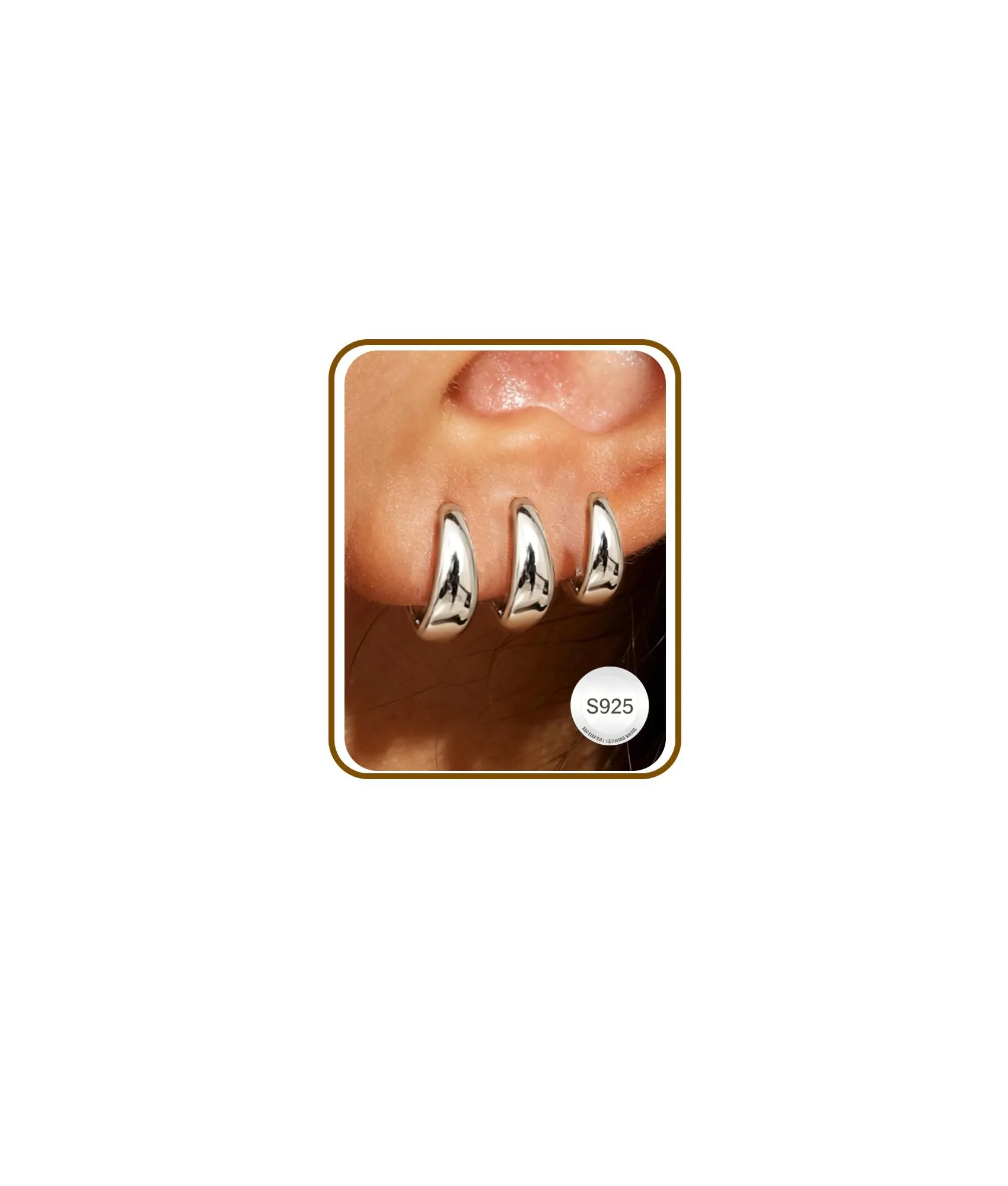 3 Paia Orecchini Donna Argento Anallergici Set Orecchini Cerchio Piccoli - immagine 1