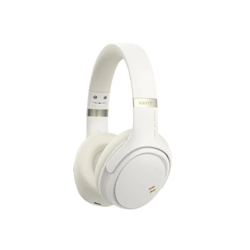 Auricolari Havit H630BT PRO wireless e cablati Bluetooth con Cancellazione Attiva del Rumore, microfono, giallo - immagine 1