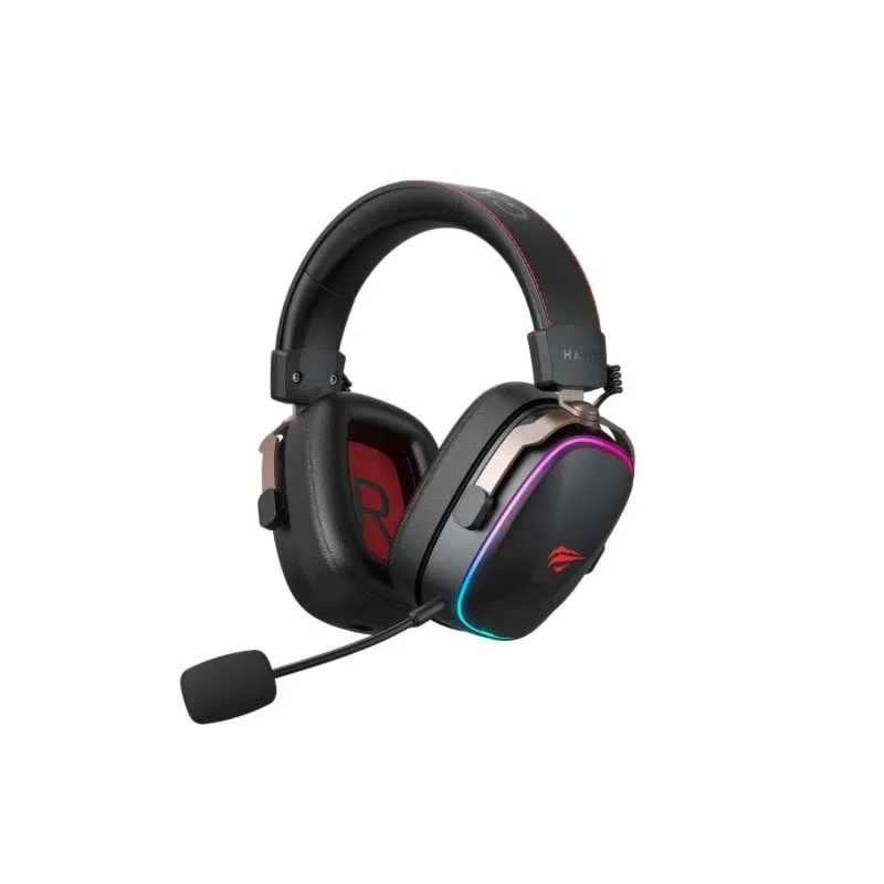 Auricolari Havit 6939119065584 wireless e con filo Gaming con microfono Boom, nero e rosso - immagine 1