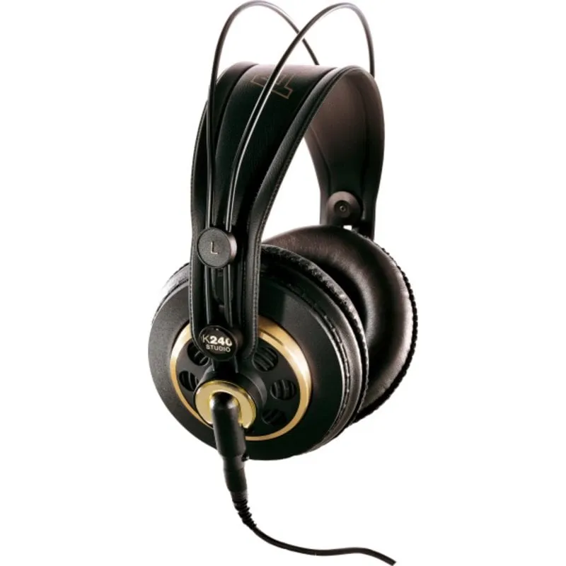 Auricolari AKG K240 STUDIO con cavo, connettività jack 3,5 mm e 6,5 mm, nero oro - immagine 1