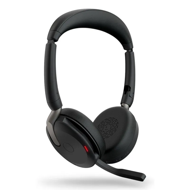 Auricolari Jabra Evolve2 65 Flex wireless e cablati Bluetooth con cancellazione ibrida del rumore e microfono professionale, neri - immagine 1
