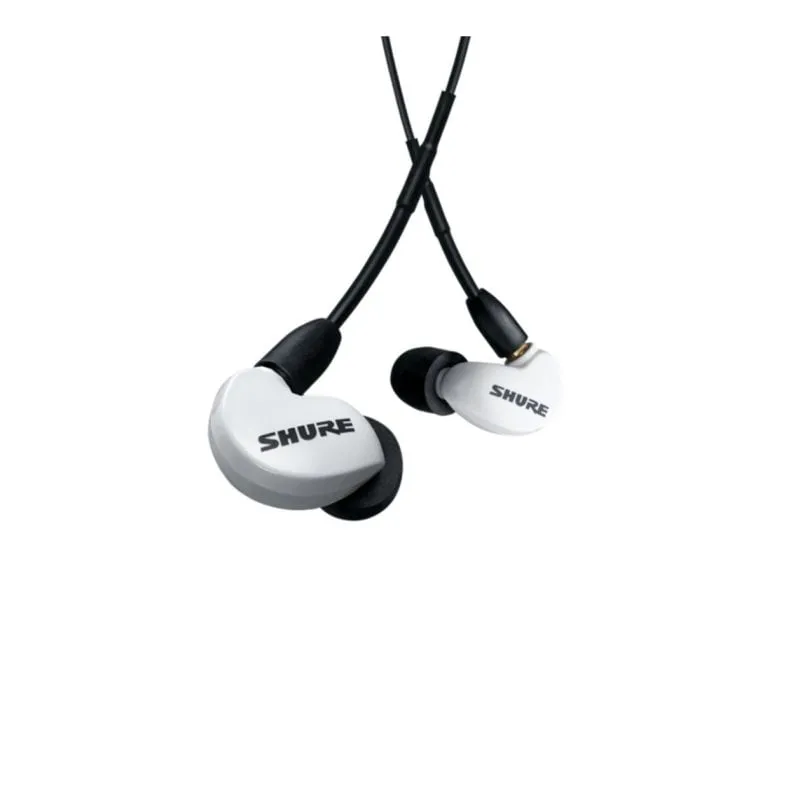 Auricolari Shure AONIC 215 con filo con Cancellazione Attiva del Rumore, Microfono, trasparenti bianchi - immagine 1
