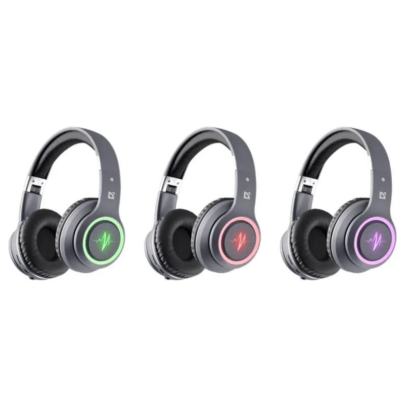 Auricolari Defender FREEMOTION B571 LED Wireless e Cablati Bluetooth per Chiamate Musica Sport Grigio - immagine 1