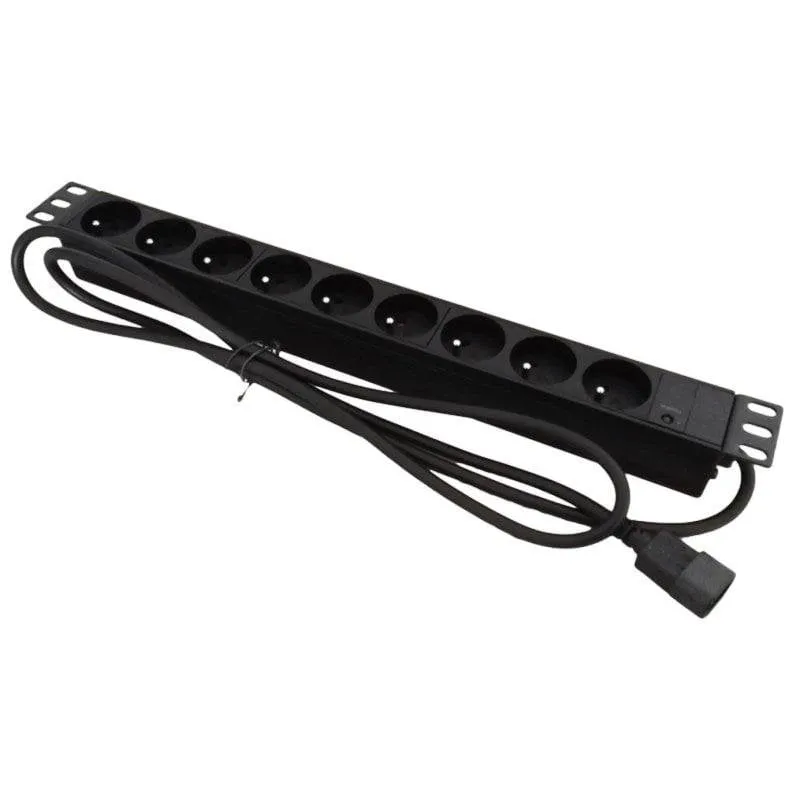 Multipresa Roline PZ09U 9 prese 1,8 m 16A per uso interno nero - immagine 1