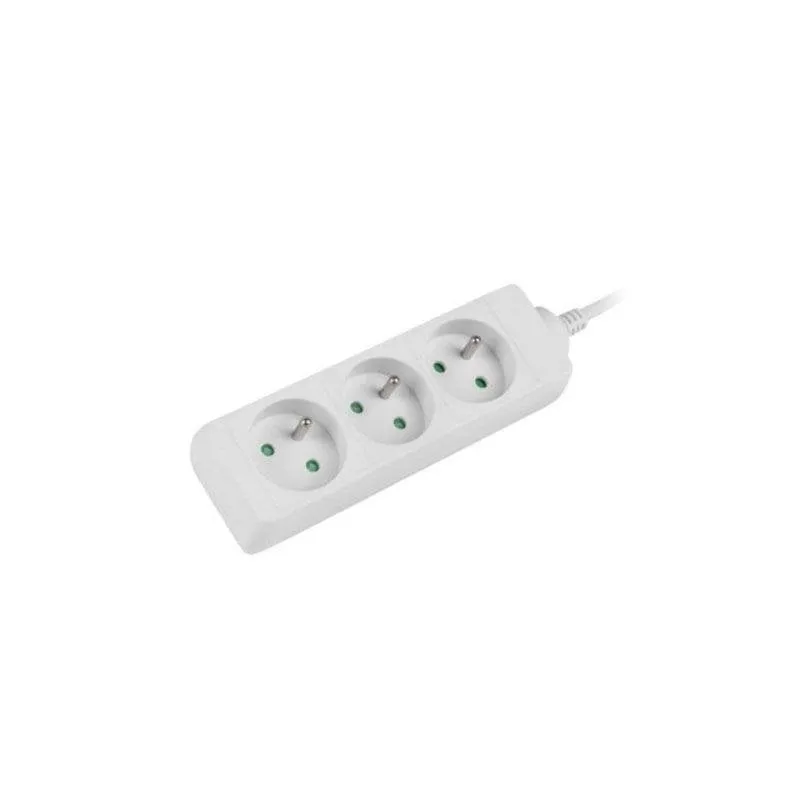 Multipresa Lanberg PS0-03E-0150-W 3 prese tipo E cavo 1,5 m bianca senza interruttore - immagine 1