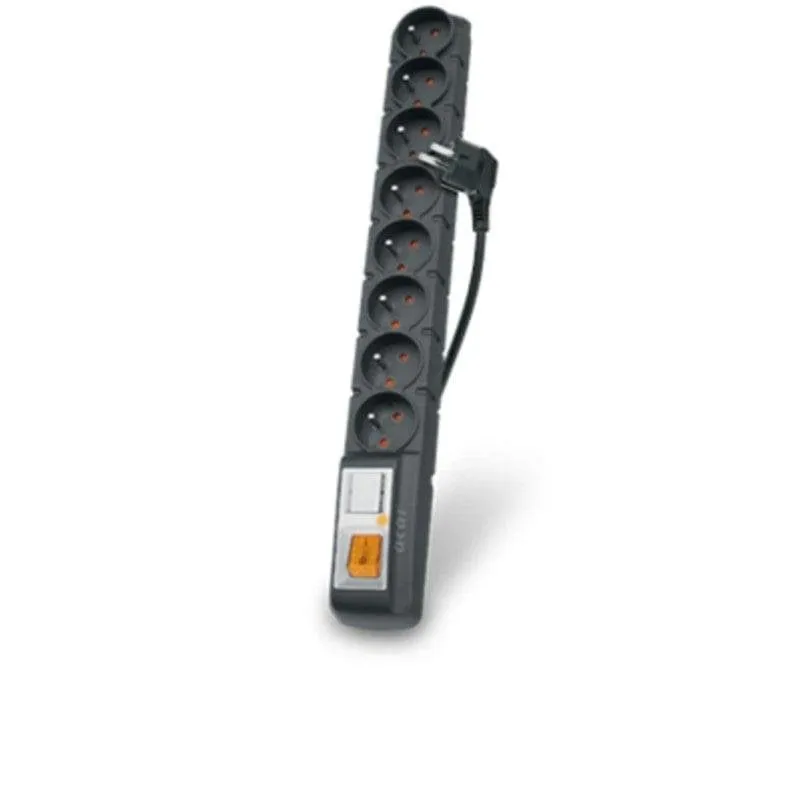Multipresa Roline ACAR S8 PRO 8 prese interruttore indicatore universale nera - immagine 1
