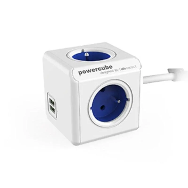 Multipresa Allocacoc 2402BL/FREUPC 4 prese 2 USB-A cavo 1,5 m protezione da sovraccarico - immagine 1