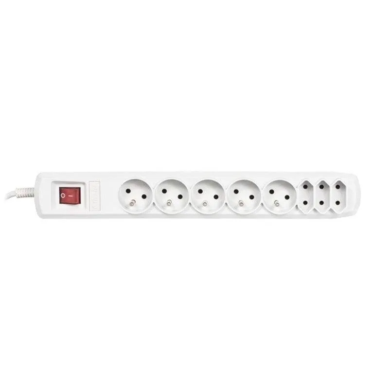 Multipresa Activejet APN-8G/5M-GR 8 prese protezione interruttore cavo 5 m - immagine 1