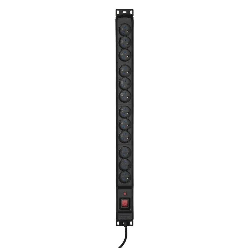 Multipresa ActiveJet COMBO 12 prese protezione sovratensioni interruttore 1,5 m nera - immagine 1