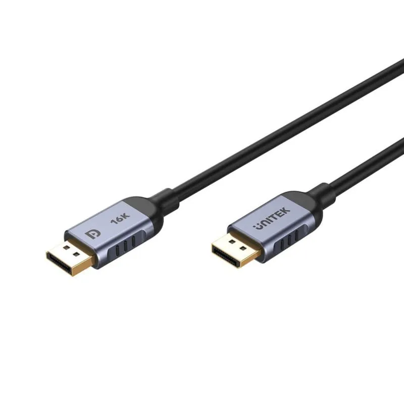 Cavo DisplayPort UNITEK C1626GY01-2M 2 m 2.1 15360 x 8640p Maschio/Maschio Nero - immagine 1