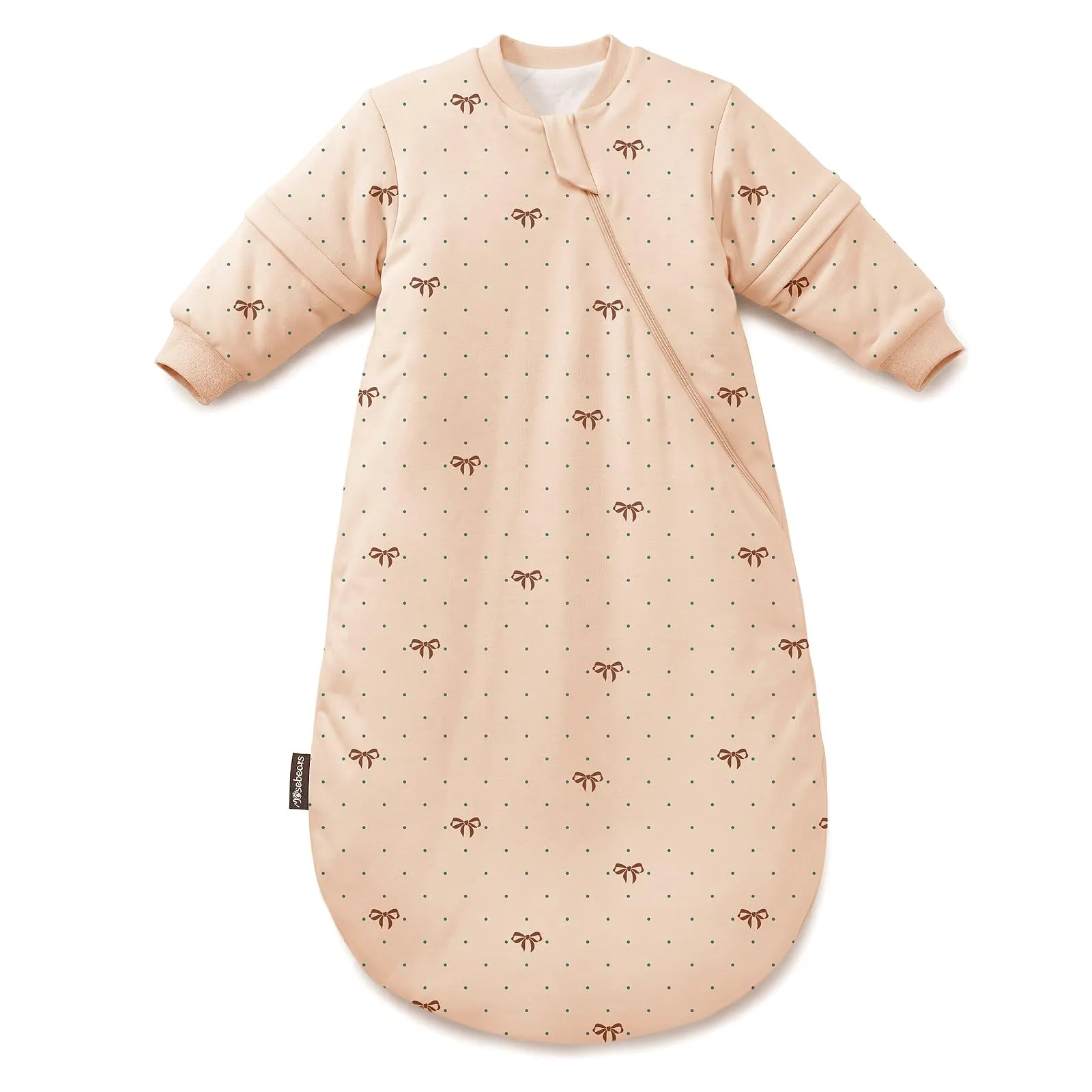 Mosebears Sacco Nanna Invernale 2,5 TOG con Maniche Staccabili, Khaki, 6-14 Mesi - immagine 1